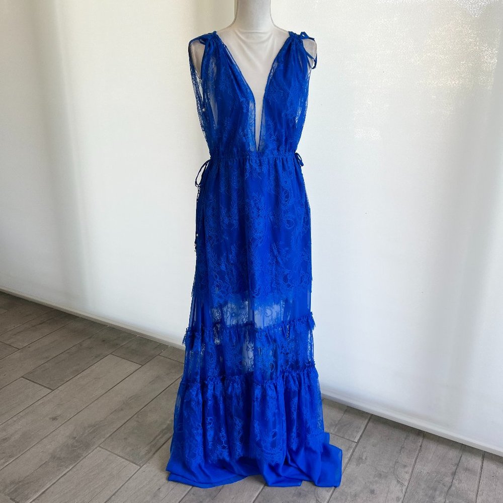 NWT Alexis blue lace long dress